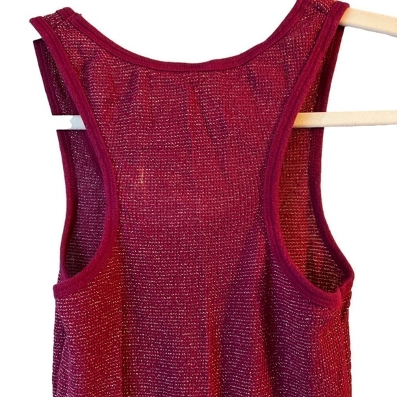 Old Navy Perfect Fit Mulberry w Silver Thread Tank top size Small long - Picture 5 of 5